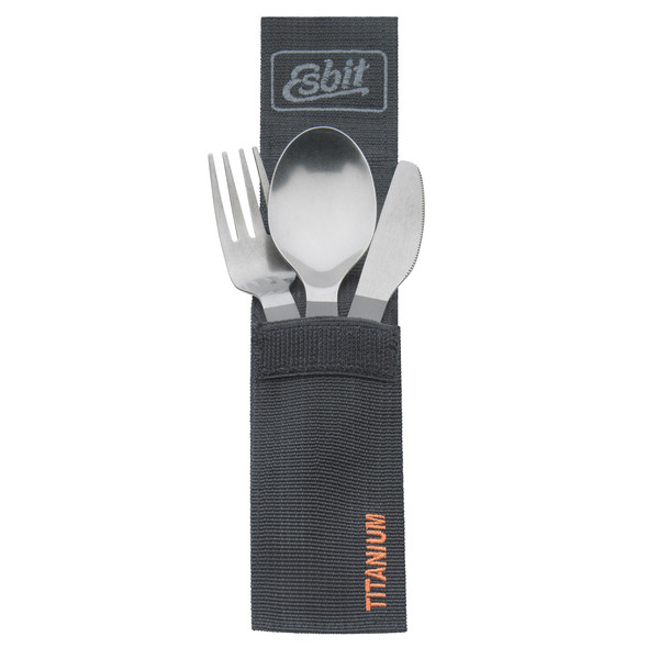 Esbit TITAN BESTECK-SET, 3 TEILIG, MIT KARABINER UND TASCHE - Campinggeschirr Ansicht 2