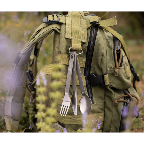 Esbit TITAN BESTECK-SET, 3 TEILIG, MIT KARABINER UND TASCHE - Campinggeschirr Ansicht 6