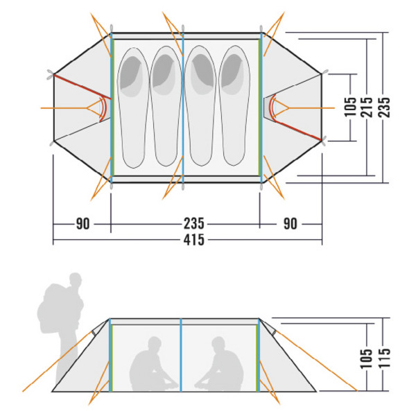 Tatonka BUFFIN 4 - Tunnelzelt Ansicht 2