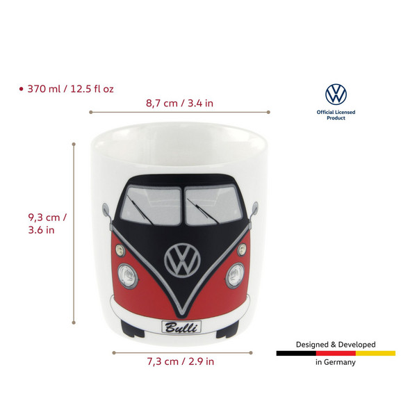 Brisa VW T1 BUS KAFFEETASSE IN GESCHENKBOX - ROT/SCHWARZ - Becher Ansicht 4
