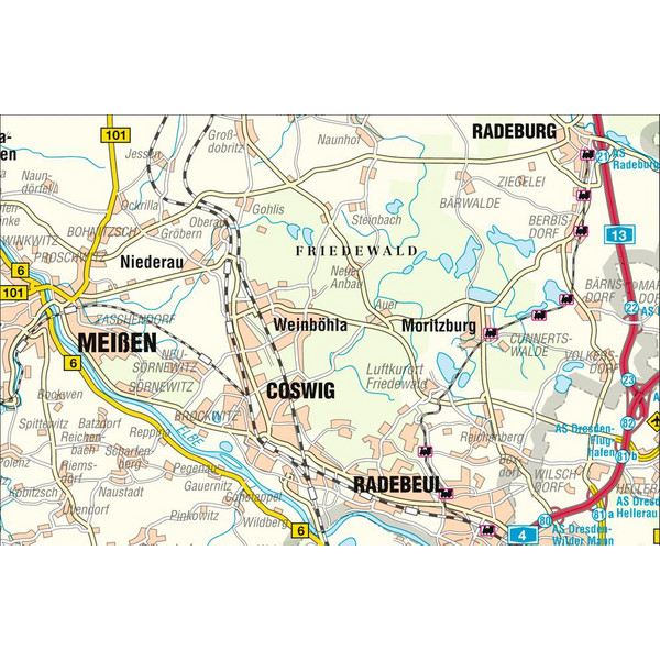 FRIEDEWALD MORITZBURGER TEICHGEBIETE - Wanderkarte Ansicht 2