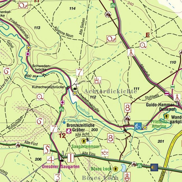 DRESDNER HEIDE - Wanderkarte Ansicht 2