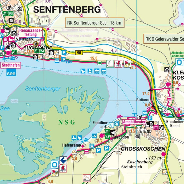 SENFTENBERGER SEE UND UMGEBUNG - Wanderkarte Ansicht 2