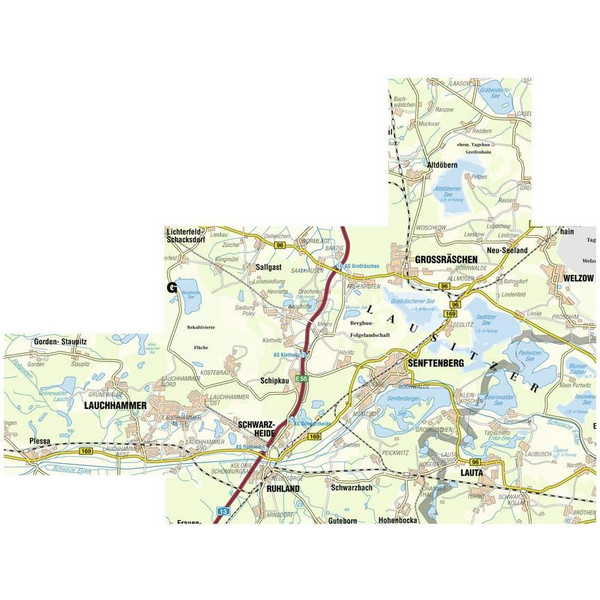 SENFTENBERGER SEE UND UMGEBUNG - Wanderkarte Ansicht 3