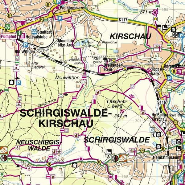 SCHIRGISWALDE U. UMGEBUNG - Wanderkarte Ansicht 2