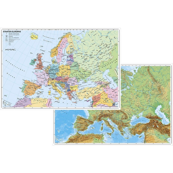 EUROPA PHYSISCH / POLITISCH. DUO-SCHREIBUNTERLAGE - Karte Ansicht 1