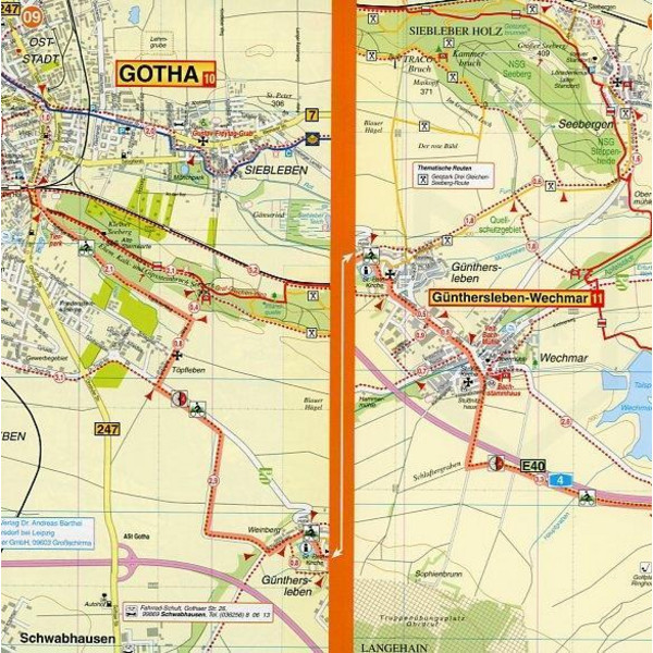 THÜRINGER STÄDTEKETTE RADWANDER- UND WAN - Wanderkarte Ansicht 2