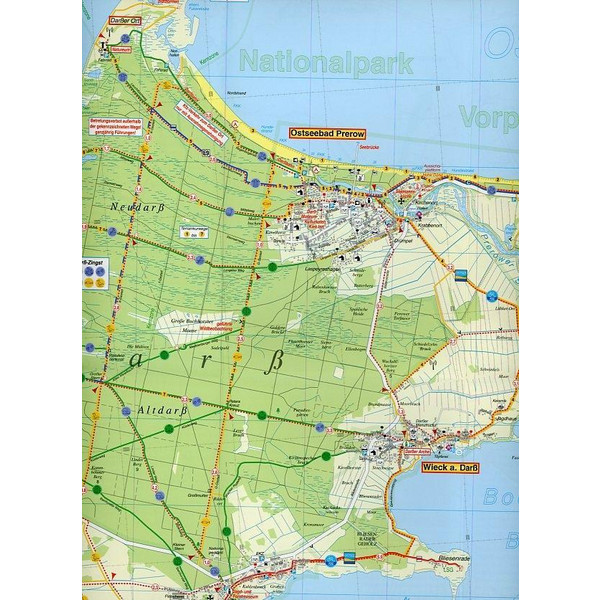 FISCHLAND, DARß, ZINGST UND UMGEBUNG RAD - Wanderkarte Ansicht 3