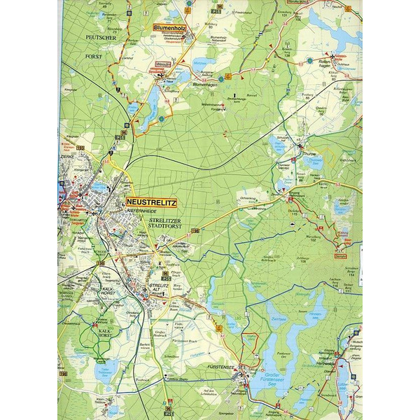 FELDBERGER SEEN, FÜRSTENBERG, LYCHEN UND UMGEBUNG - Wanderkarte Ansicht 3