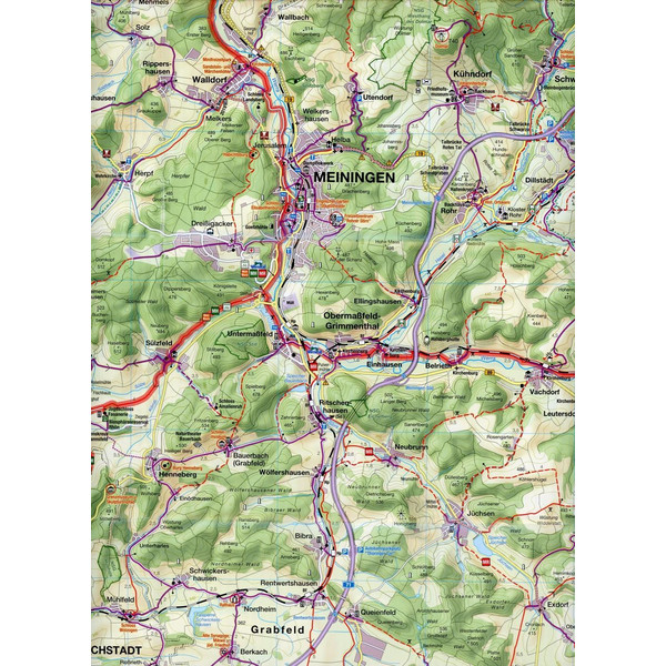 MEININGEN SÜDTHÜRINGEN FAHRRADKARTE 1 : - Fahrradkarte Ansicht 2
