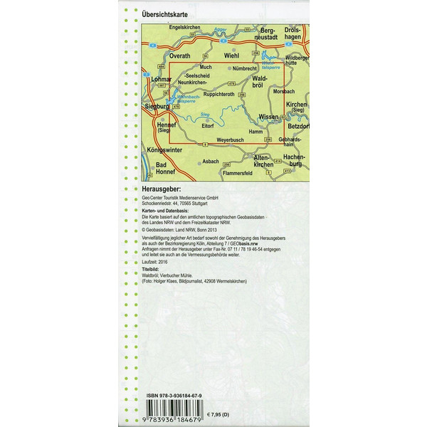 WANDERKARTE 43 SÜDLICHER OBERBERGISCHER KREIS - Wanderkarte Ansicht 2