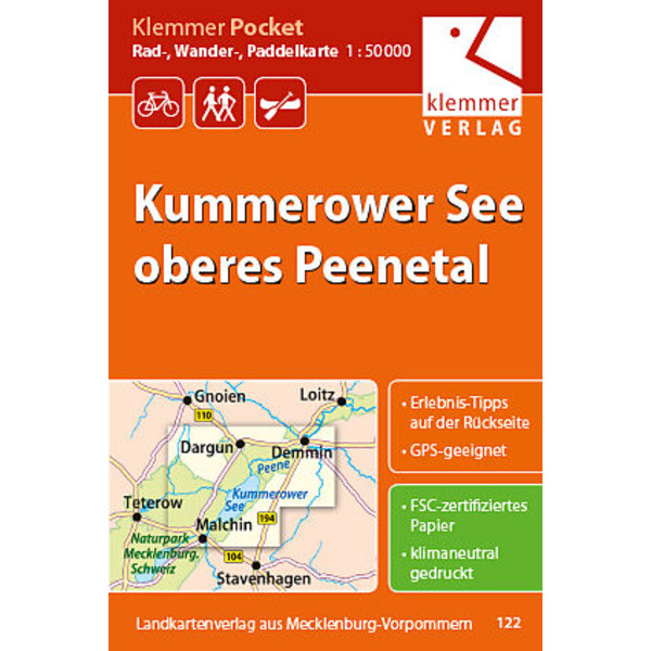 WANDER- UND PADDELKARTE KUMMEROWER SEE - Fahrradkarte