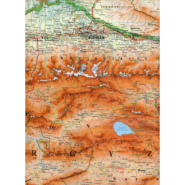 KYRGYZTAN GEOGRAPHICAL MAP 1 : 750 000 - Straßenkarte Ansicht 3