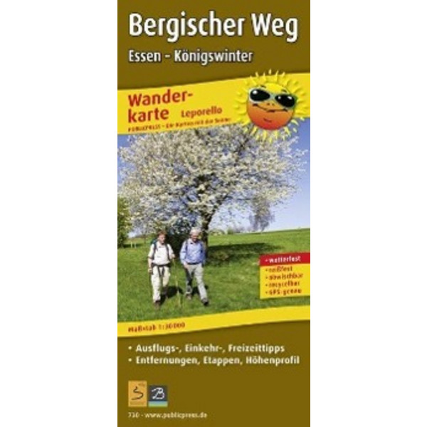 WANDERKARTE BERGISCHER WEG 1 : 30 000 - Wanderkarte