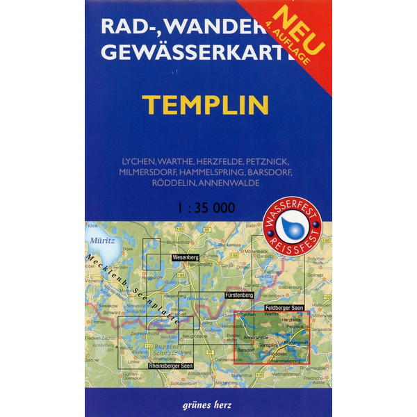 TEMPLIN 1 : 35 000 RAD-, WANDER- UND GEWÄSSERKARTE - Fahrradkarte