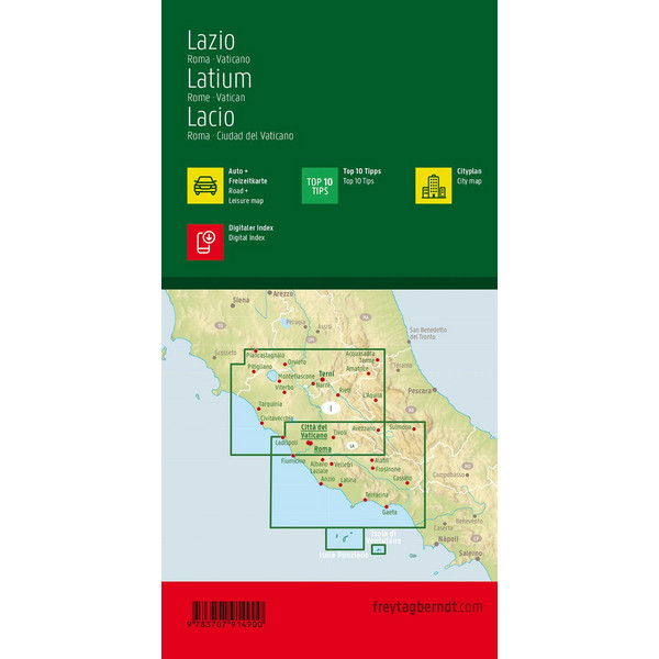F&B LATIUM - ROM - VATIKAN 1 : 150 000 - Straßenkarte Ansicht 3