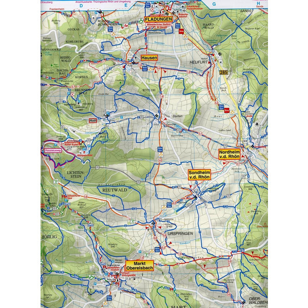 BAYERISCHE RHÖN, OBERELSBACH, MELLRICHSTADT - Wanderkarte Ansicht 3