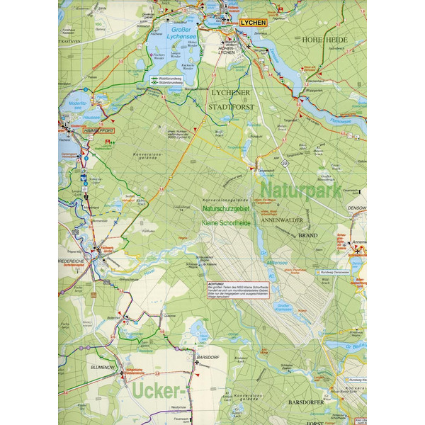 FÜRSTENBERG, LYCHEN, TEMPLIN, ZEHDENICK - Wanderkarte Ansicht 3