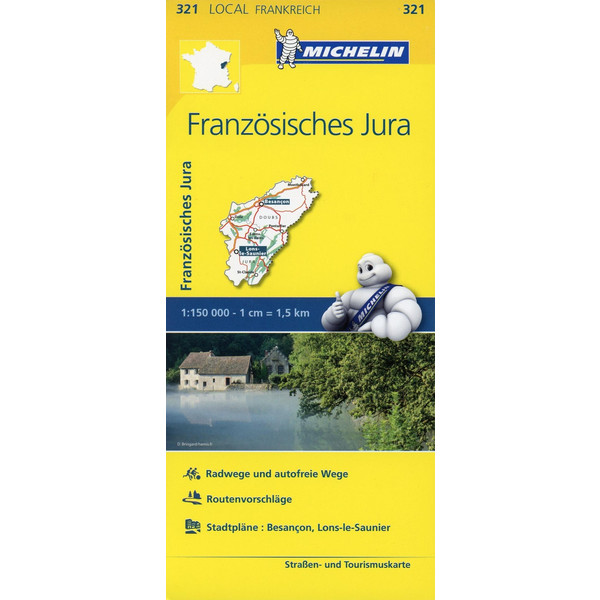 MICHELIN FRANZÖSISCHE JURA 1:150.000 - Straßenkarte