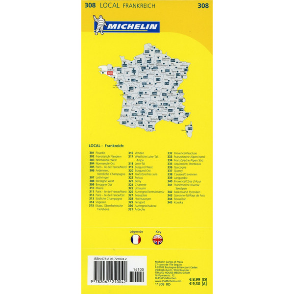 MICHELIN BRETAGNE WEST - Straßenkarte Ansicht 2