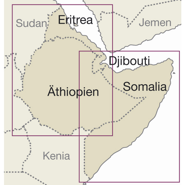 RKH WMP ÄTHIOPIEN, SOMALIA 1:1.800.000 - Straßenkarte Ansicht 2