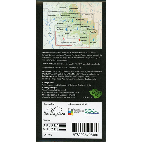 NATURPARK BERGISCHES LAND #5 1:25.000 - Wanderkarte Ansicht 2