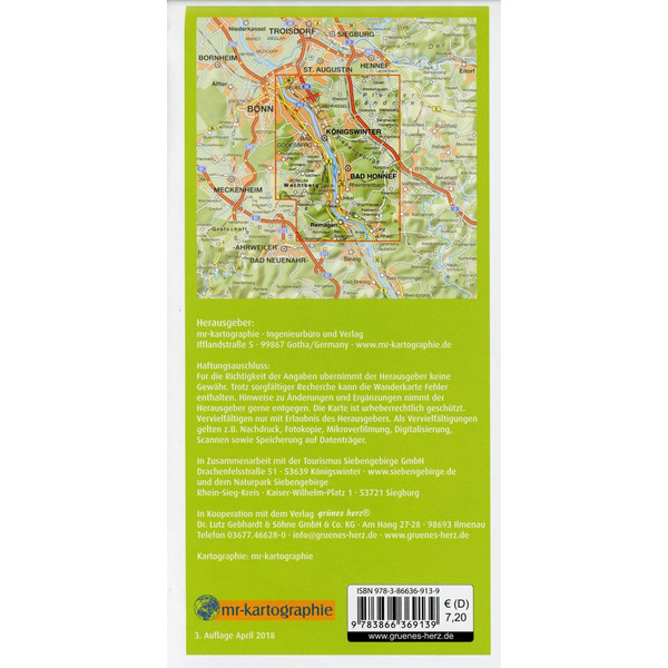 WANDERKARTE NATURPARK SIEBENGEBIRGE - Wanderkarte Ansicht 2