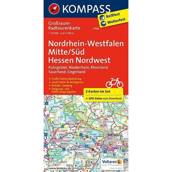 KOMPASS RK NRW MITTE/SÜD - Fahrradkarte