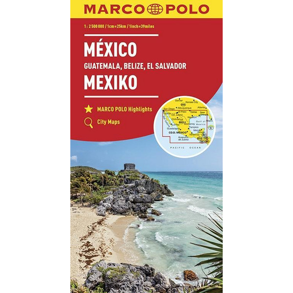 MARCO POLO KONTINENTALKARTE MEXIKO, GUATEMALA - Straßenkarte Ansicht 1