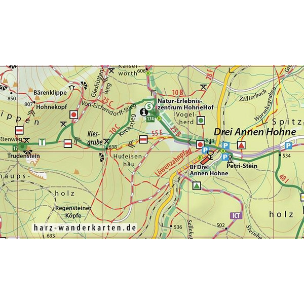 MITTLERER HARZ WANDER- UND FAHRRADKARTE - Fahrradkarte Ansicht 2