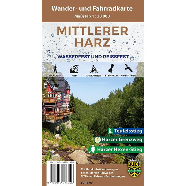 MITTLERER HARZ WANDER- UND FAHRRADKARTE - Fahrradkarte Ansicht 1