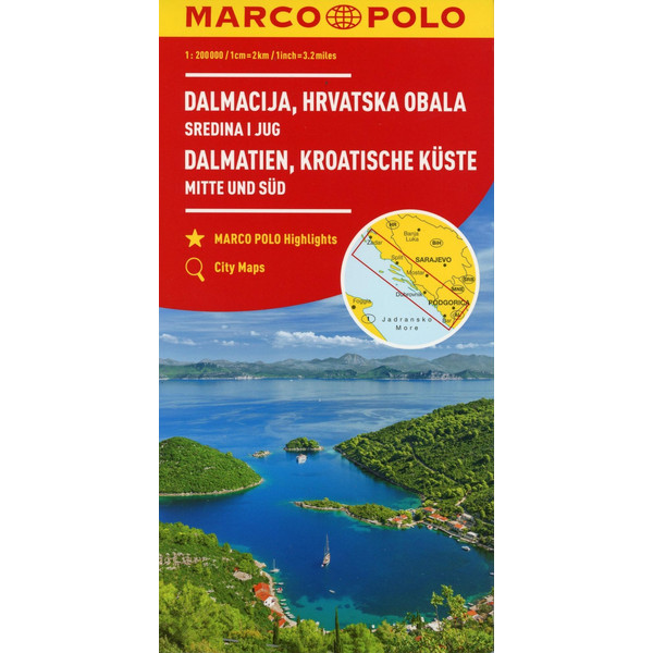 MARCO POLO KARTE KROATISCHE KÜSTE MITTE - Straßenkarte Ansicht 1