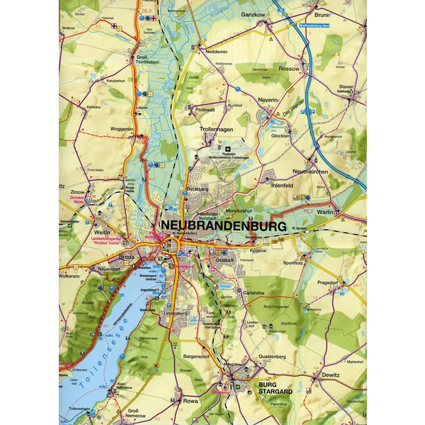 FAHRRADKARTE NEUBRANDENBURG, MÜRITZ, FELDBERGER SEEN - Fahrradkarte Ansicht 2