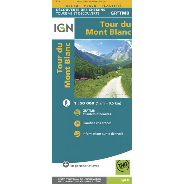 TOUR DU MONT BLANC 1:50 000 - Wanderkarte