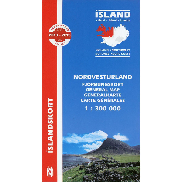 ISLAND. NORDWEST 1 : 300 000 - Straßenkarte