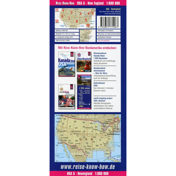 RKH WMP USA 05 NEUENGLAND 1:600.000 - Straßenkarte Ansicht 2