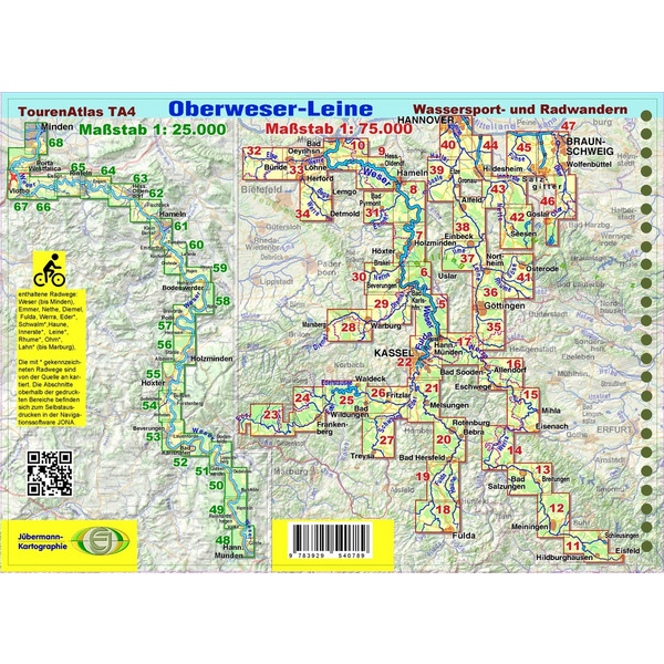 TOURENATLAS TA4 WASSERWANDERN 04 OBERWESER-LEINE - Wasserkarte Ansicht 2