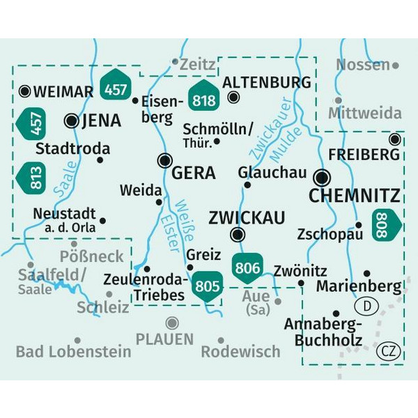 KOKA OSTTHÜRINGEN, ZWICKAU 1:50 000 - Wanderkarte Ansicht 2