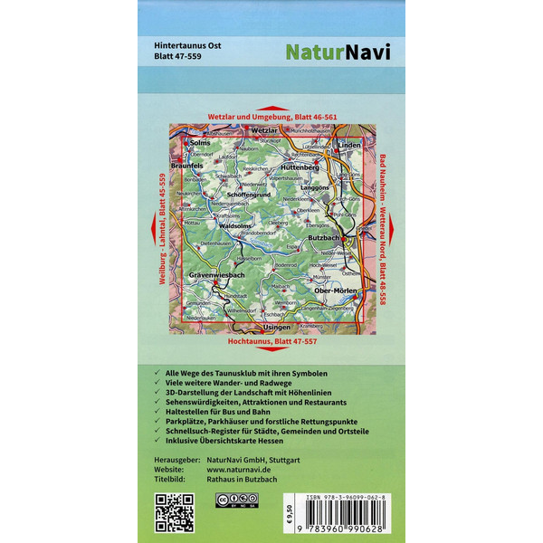 HINTERTAUNUS OST 1:25.000, BLATT 47-55 - Wanderkarte Ansicht 2
