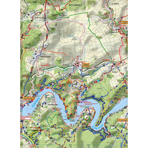 WANDER- UND RADWANDERKARTE EDERSEE, NATI - Wanderkarte Ansicht 3