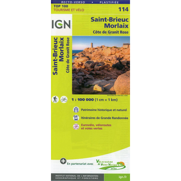 IGN 114 SAINT-BRIEUC MORLAIX 1:100 000 - Straßenkarte Ansicht 1