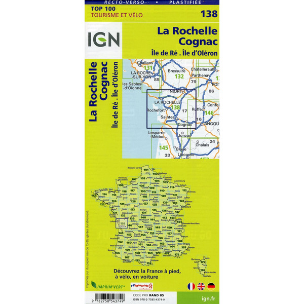 IGN 138 LA ROCHELLE COGNAC 1:100 000 - Karte Ansicht 2