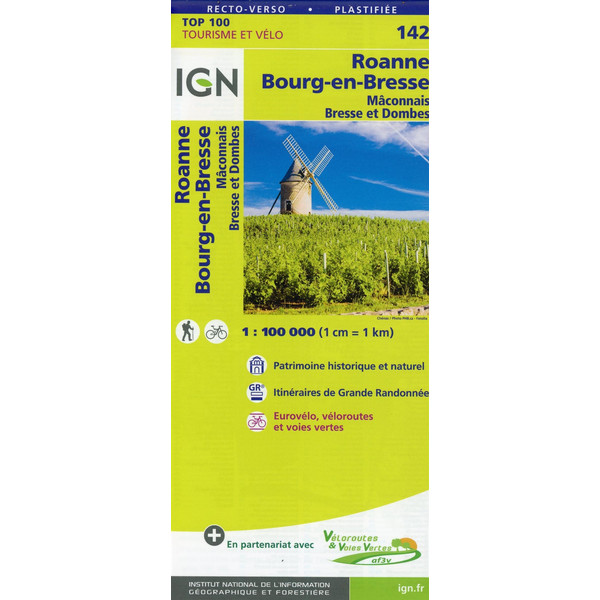 IGN 142 ROANNE MÂCON 1:100 000 - Karte