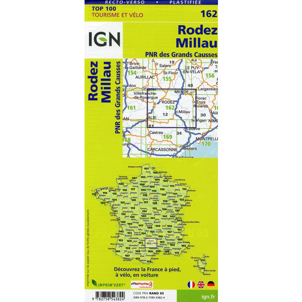 IGN 162 RODEZ MILLAU 1:100 000 - Karte Ansicht 2