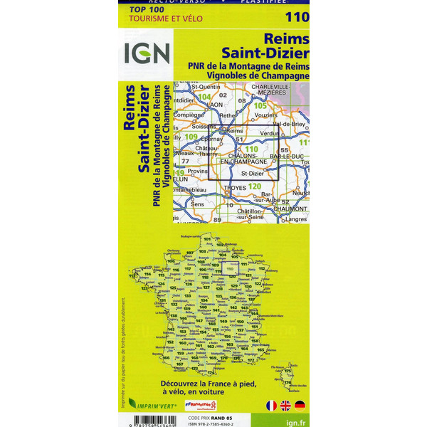 IGN 110 REIMS ST. DIZIER 1:100 000 - Karte Ansicht 2
