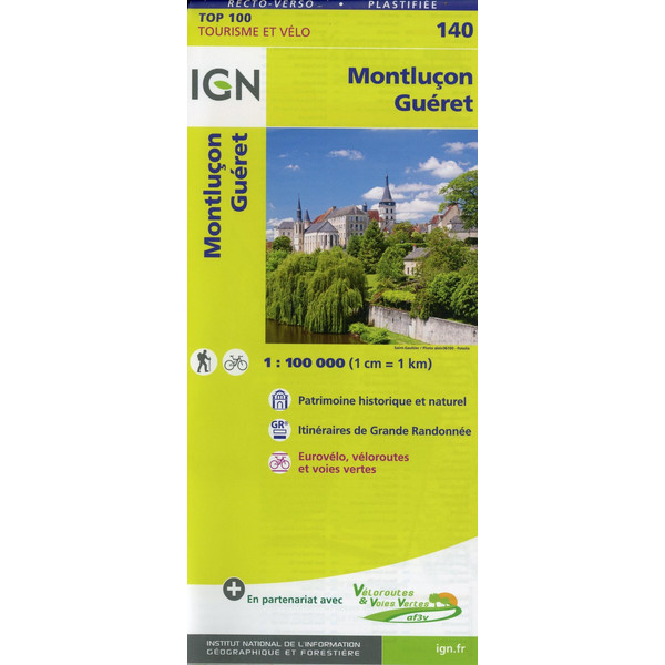 IGN 140 MONTLUÇON GUÉRET 1:100 000 - Karte