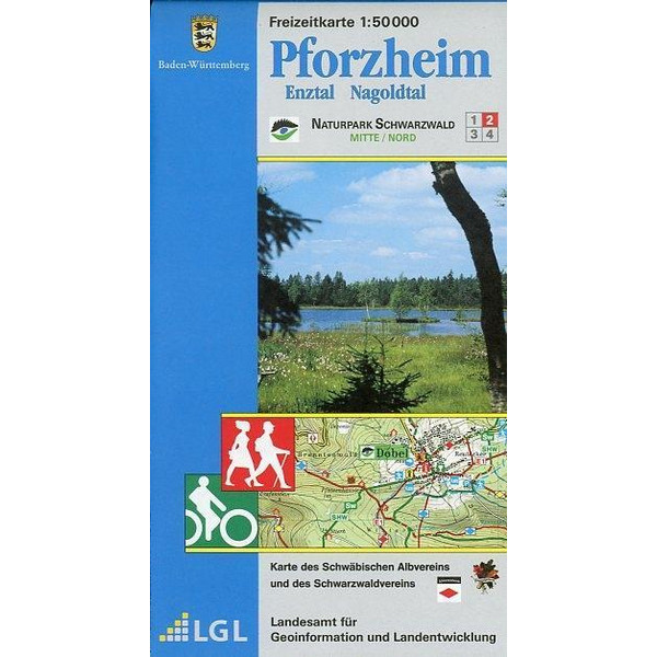 PFORZHEIM ENZTAL NAGOLDTAL. FREIZEITKART - Wanderkarte Ansicht 1