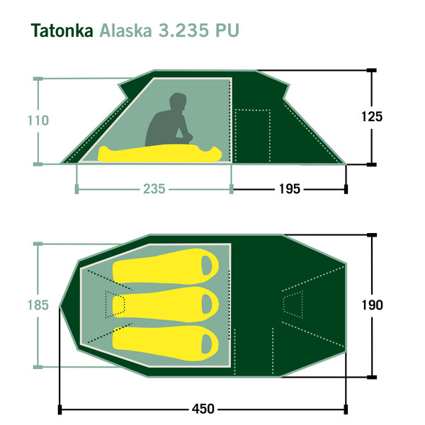 Tatonka ALASKA 3.235 PU - Tunnelzelt Ansicht 2