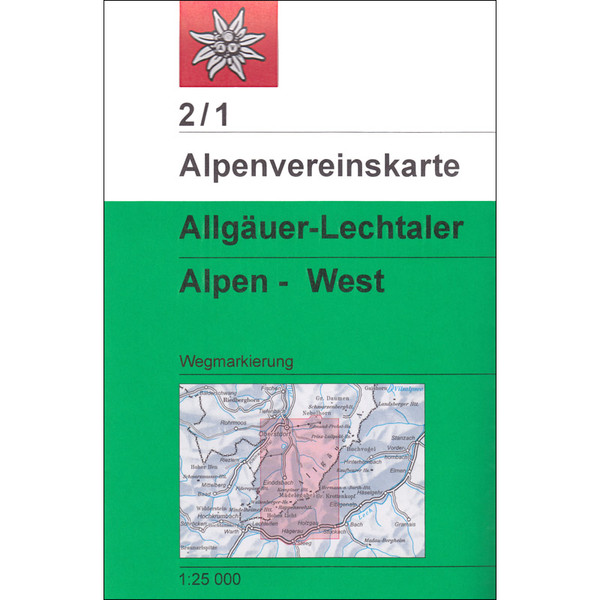 DAV 2/1 ALLGÄUER LECHTALER ALPEN WEST - Wanderkarte Ansicht 1