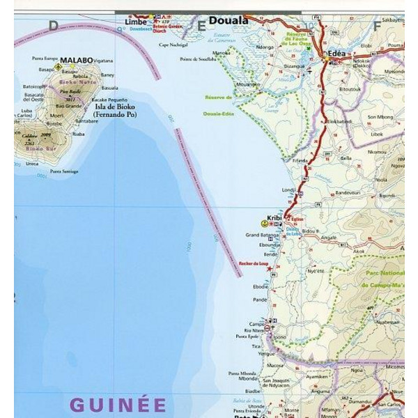 KAMERUN, GABUN 1:1,3 MIO. - Straßenkarte Ansicht 3